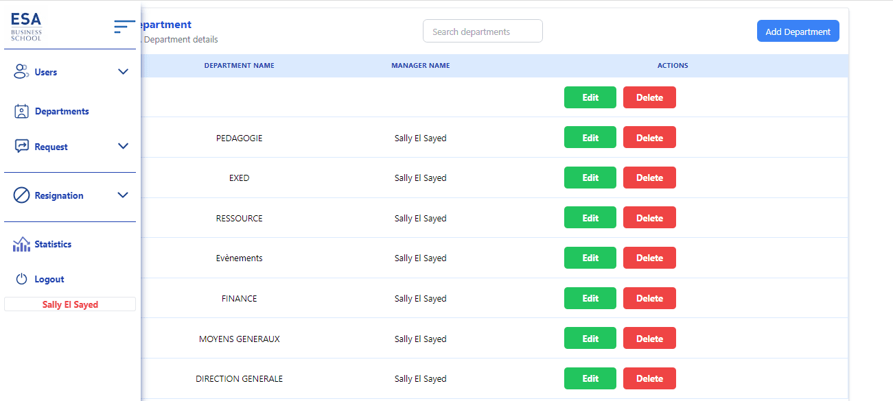 HR Management System screenshot